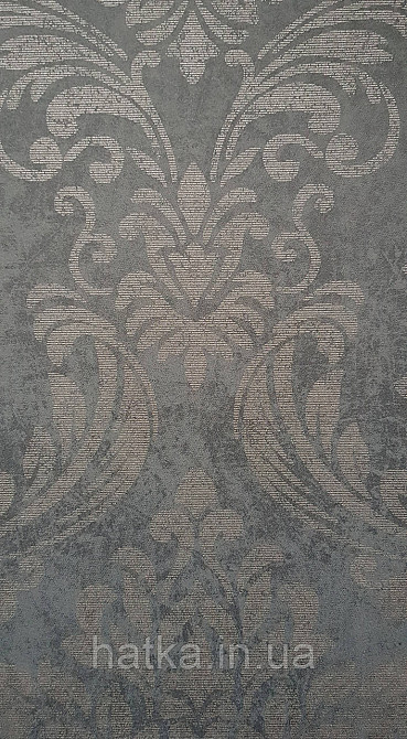 Шпалери вінілові на флізеліні Marburg Memoria 1.06х10 вензелю великі бронзові на чорному Київ - фото 2