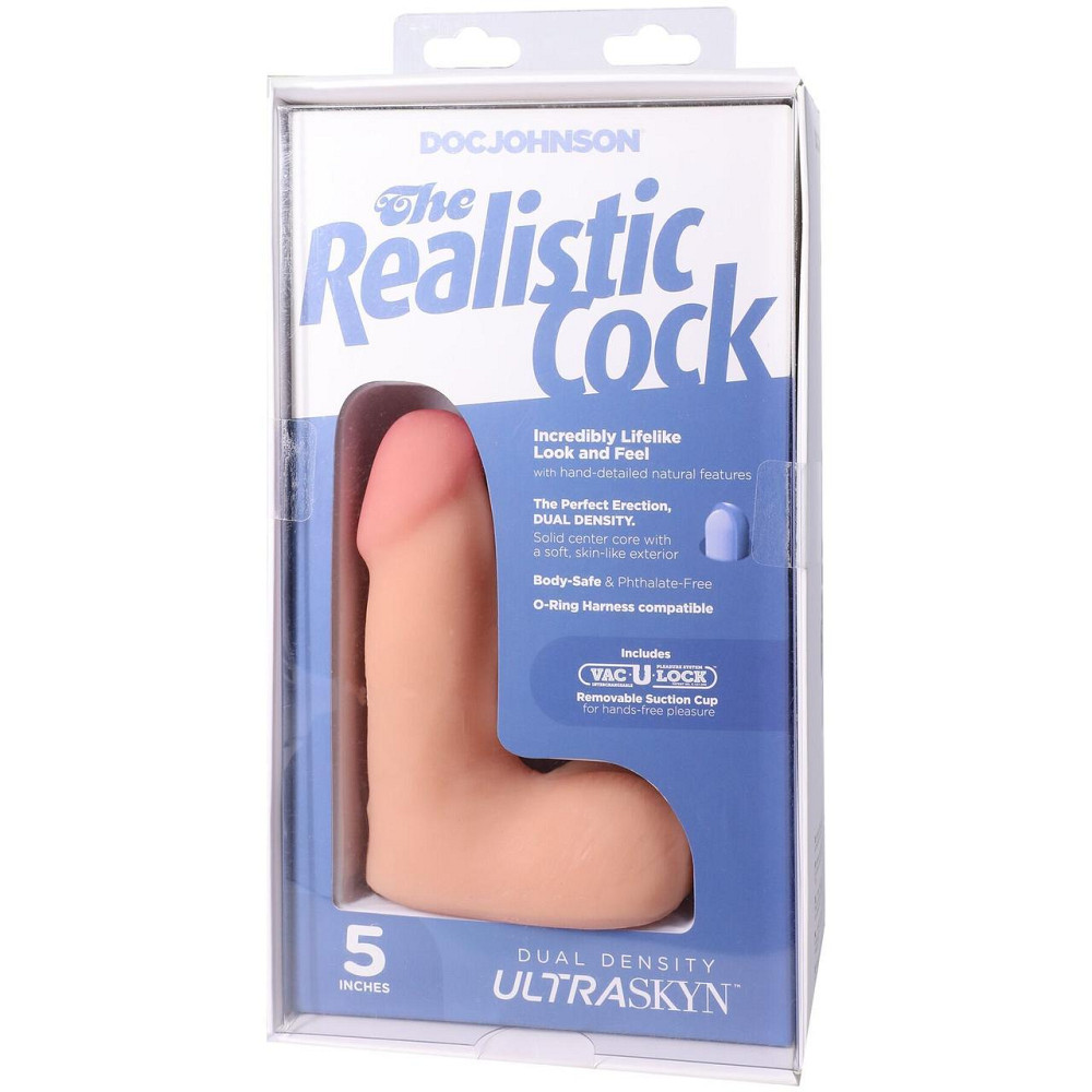 Фалоімітатор Doc Johnson The Realistic Cock ULTRASKYN - 5" with Balls Vanilla (надрив паковання!!!) Sex Aura Київ - фото 10