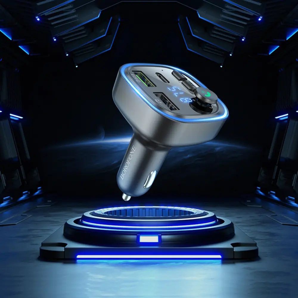 АЗП з FM-модулятором BOROFONE BC48 Broad QC3.0 car BT FM transmitter 18W Black Київ - фото 2