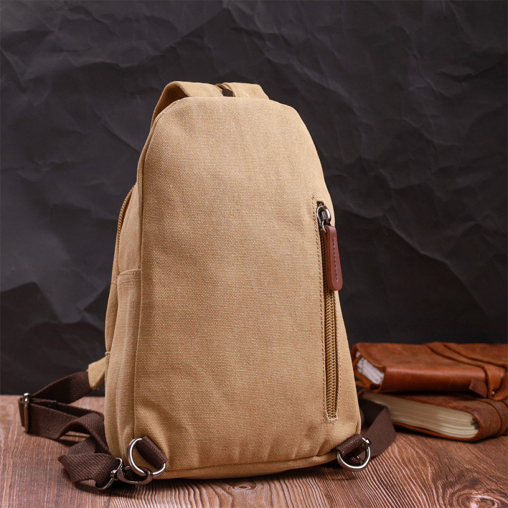 Надежная сумка для мужчин через плечо с уплотненной спинкой Vintagе 22178 Песочный Киев - изображение 2