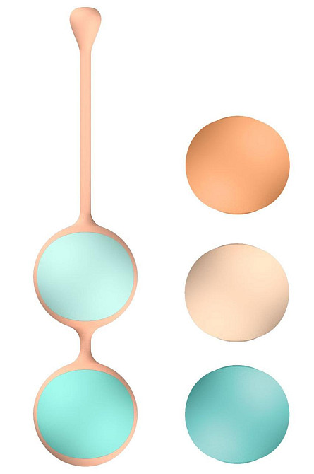 Вагінальні кульки Liebe Kewos — Peach/Mint, 5 кульок у комплекті, 15, 25, 35, 45 і 55 г Sex Aura Київ - фото 3