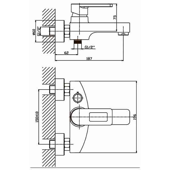 Змішувач для ванни Haiba Gudini 009 (HB0149) Харків