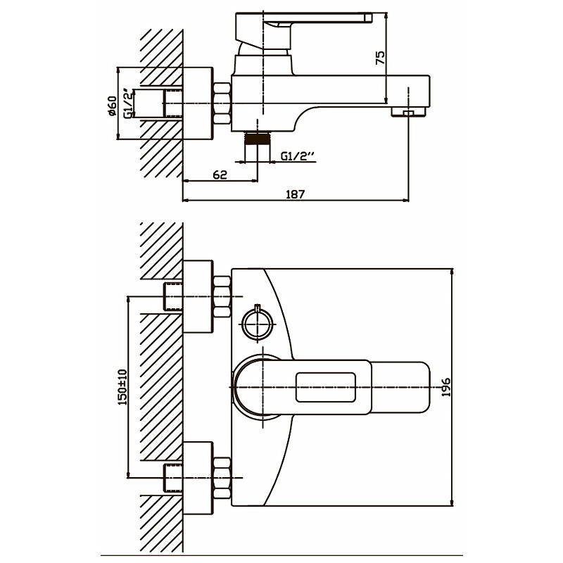 Змішувач для ванни Haiba Gudini 009 (HB0149) Харків - фото 2