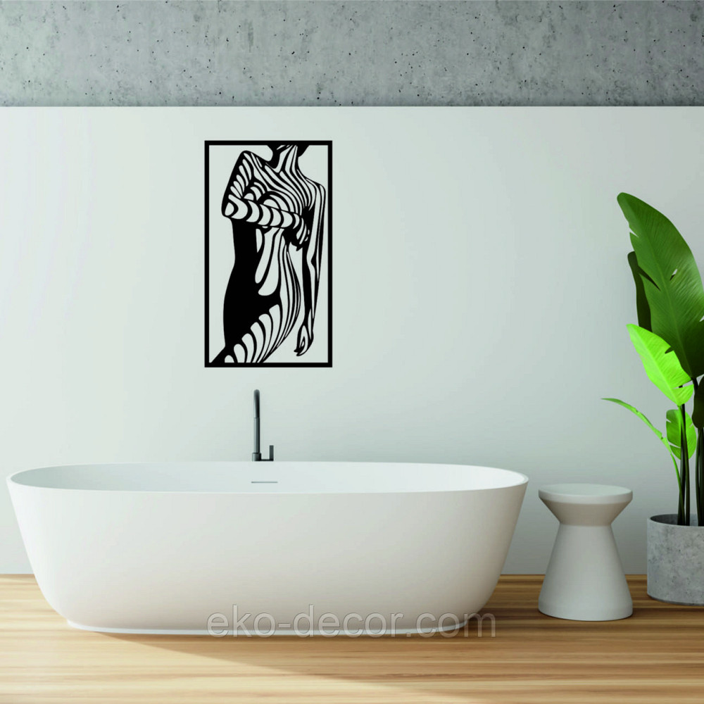 Декоративне настінне Панно «Сілует жінки», Декор на стіну 110*61 см, Чорний Київ - фото 9