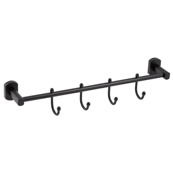 Тримач для рушника Qtap Liberty 4 гачки 450 мм QTLIBBLM1154-4 Black Київ