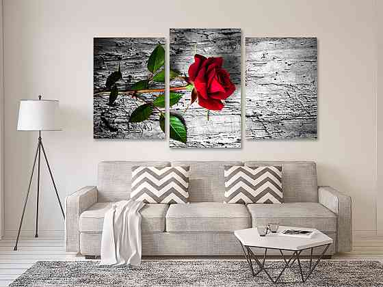Модульная картина в гостиную / спальню Червона Троянда Art-618_3 70x130 см Киев