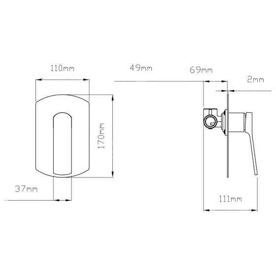 Змішувач для душу Qtap Slavonice прихованого монтажу QTSLA267BLM45903 Black Matt чорний Київ