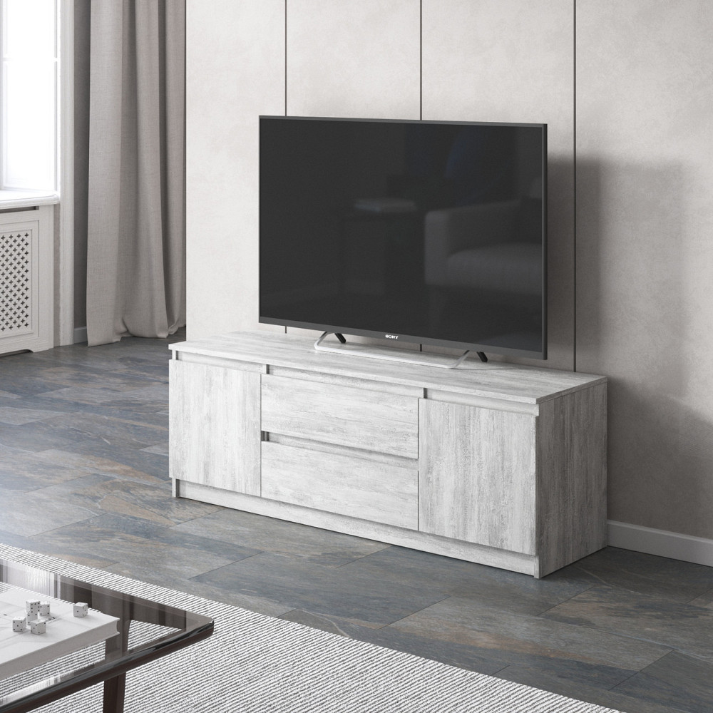 Тумба под телевизор VAYS, для гостиной, современная, 2 выдвижных ящика и две двери, без ручек R-28 Львов - изображение 2