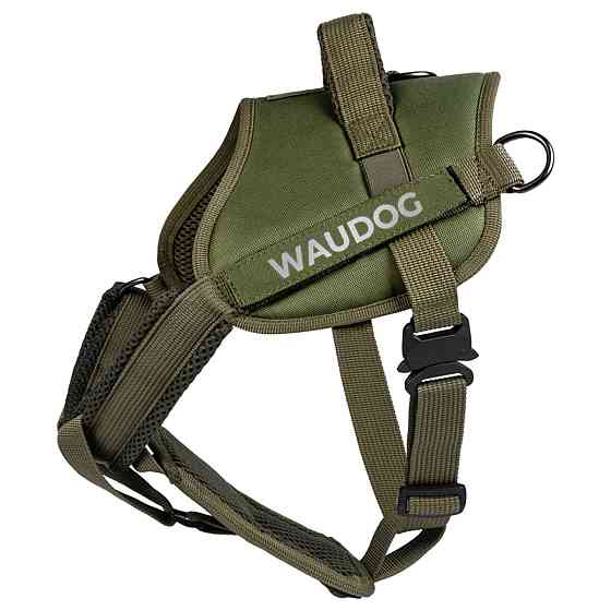 Шлея для службових собак WAUDOG PRO-2, світловідбивна, металевий фастекс, M, В 55-75 см, хакі Київ