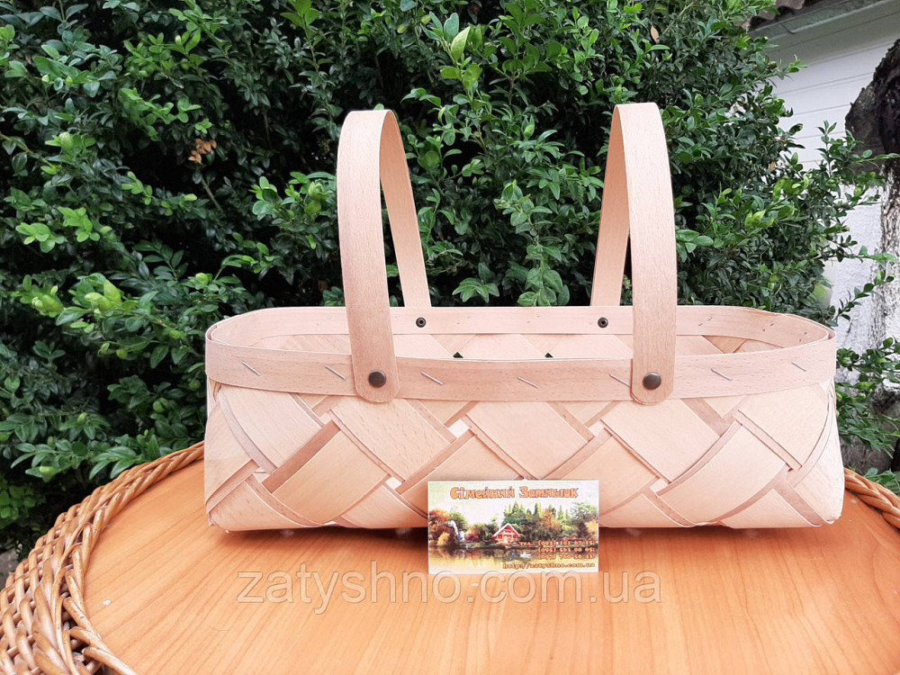 Корзина из шпона плетеная  с ручками Киев - изображение 3