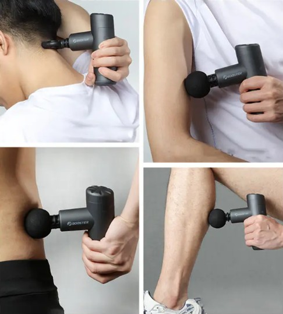 Перкусійний масажний пістолет Booster Mini X 2500mAh (6 насадок) з кейсом Київ - фото 7