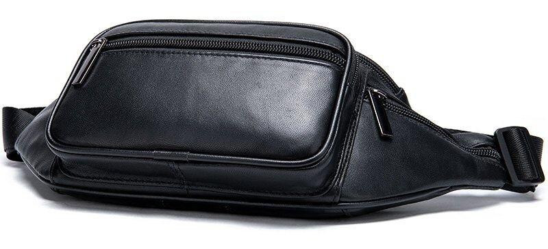 Сумка поясная из овечьей кожи Черная (Vintage) Киев - изображение 1