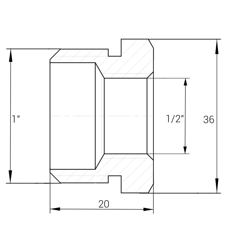 Футорка 1"х1/2" НВ латунна А0704-1А Київ - фото 4