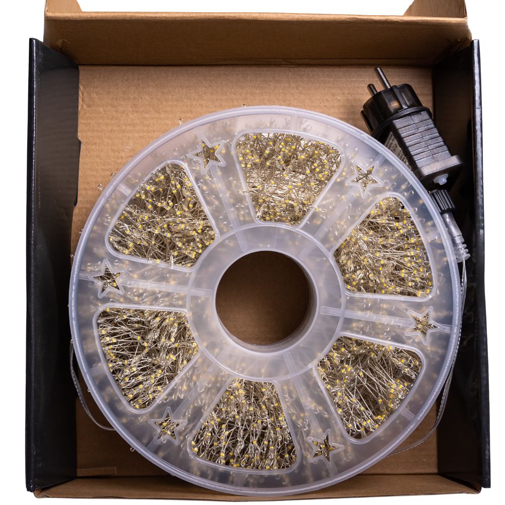 Новорічна гірлянда Хвойна лапа 100 м 3000 LED білий провід Біле сяйво D3000L100MWW Київ - фото 6