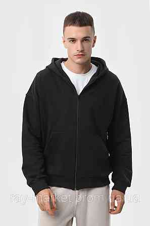 Худі на блискавці чоловіче базове RAY PREMIUM LOOSE чорне(U0409М-Black) XXL Київ