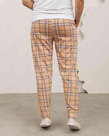 Женские пижамные штаны - бежевые в клетку Nicoletta 1126Ш L Киев