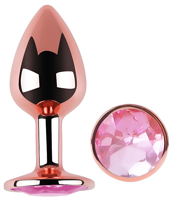 Анальная пробка с кристаллом EGZO - Rose Gold Round Plug Pink size S Sex Aura Киев - изображение 2