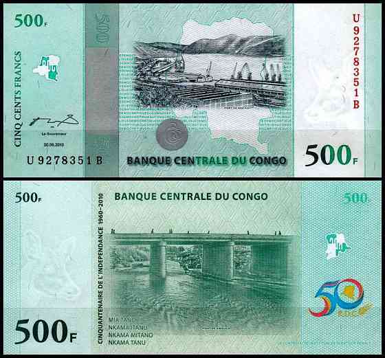 Конго / Congo 500 francs 2010 UNC Полтава