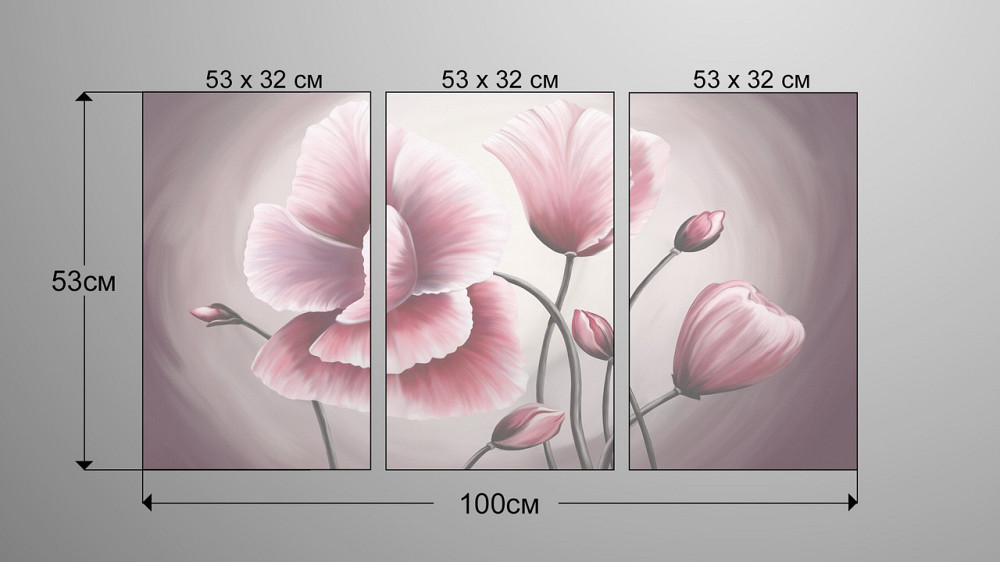 Модульна картина Абстракція Квіти Аrt-158_3А Київ - фото 3