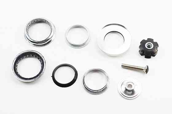 Кермова колонка 1-1/8" (44/28,6x44/30) безрізьбової вилки, напівінтегровані, висока, сіра KL-B431 Київ