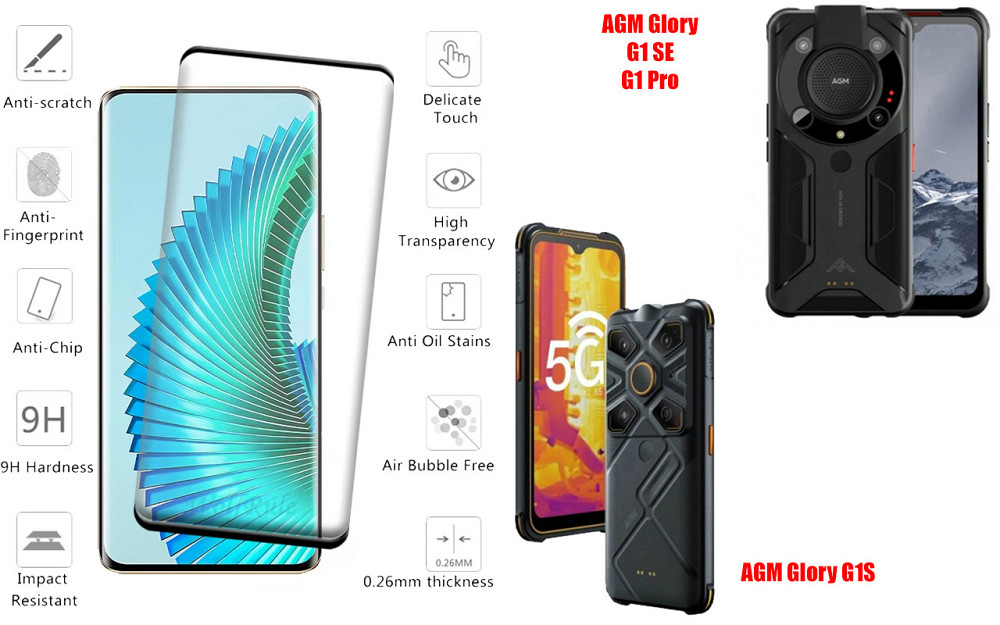 Захисне скло HyperGlass Pro для AGM Glory G1 SE, G1S, G1 Pro – максимальна чутливість та захист Київ - фото 2