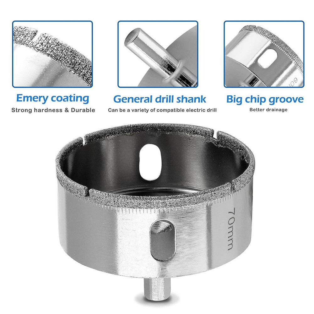 Алмазні коронки, коронки для плитки, коронки для розеток, коронки по керамограніту, коронки для плитки 70 мм (673006087) Київ - фото 5