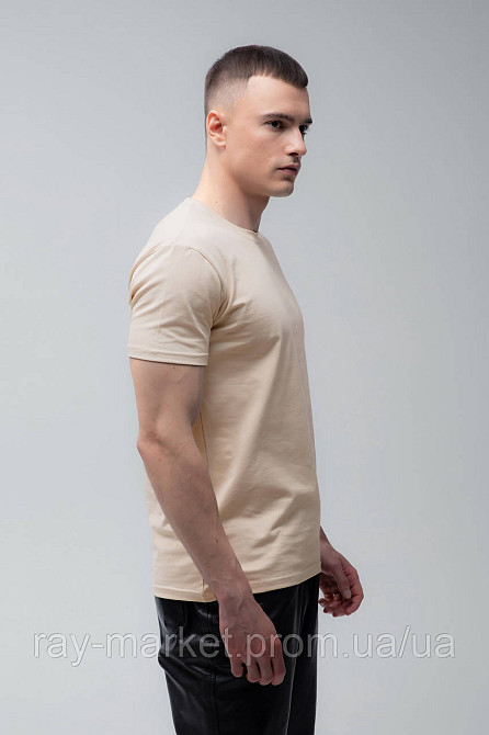 Футболка базова Ray Premium Fit чоловіча бежева (U0102-Cream) Київ - фото 6