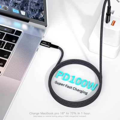 Дата кабель USB-C to USB-C 1.0m 100W black Essager (EXCTT1-CG01) Вінниця - фото 5