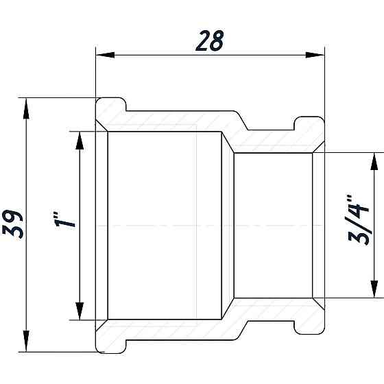 Муфта редукційна 1″х3/4″ВВ нержавіюча SM541S OPTIMUM (000031514) Київ
