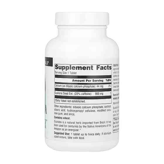 Гуарана Source Naturals Guarana EnergizerTM 900 mg 100 таб Київ