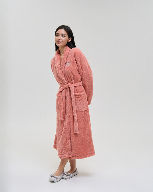 Теплий однотонний жіночий халат Nicoletta Queen — Велюрсофт 94118 S Київ - фото 1