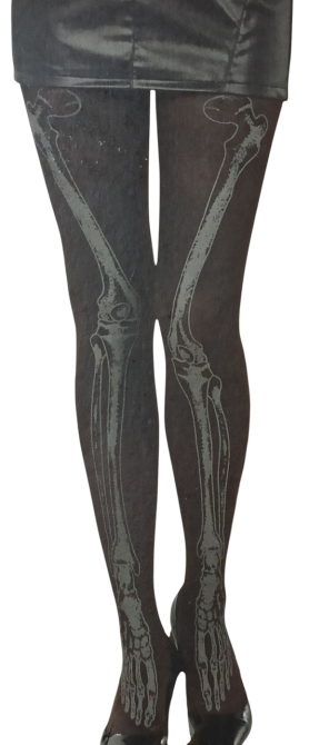 Жіночі колготи Скелетик на Хелловін принт світиться в темряві 40 den розмір L 46-48 чорний Київ - фото 3