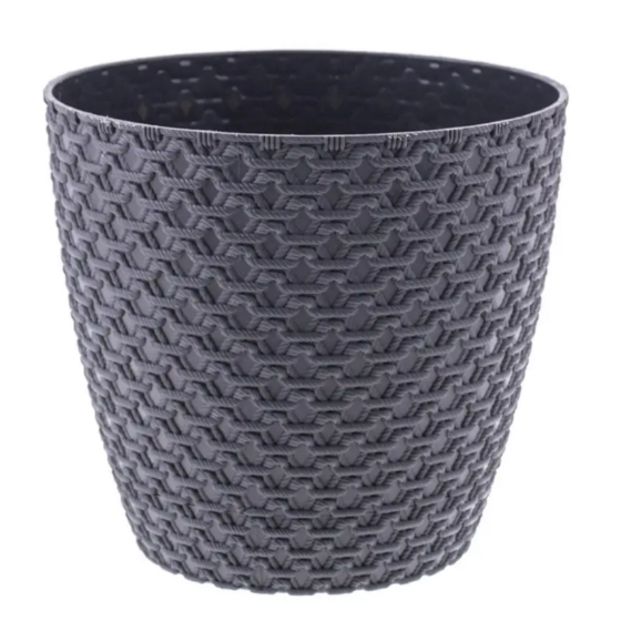 Вазон Плетіння 1,6л антрацит ELIF Житомир - изображение 1