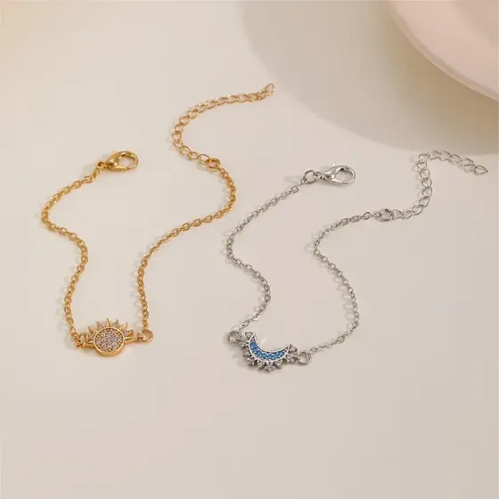 Парные браслеты “Солнце и Луна” – набор для пары и друзей, регулируемые Киев