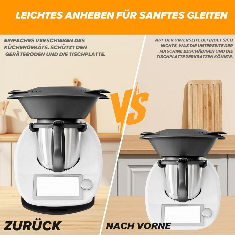 Скользящая доска для Thermomix TM5/TM6 акриловая черная 8 мм с шариковыми роликами ручкой и резиновыми ножками Киев - изображение 8