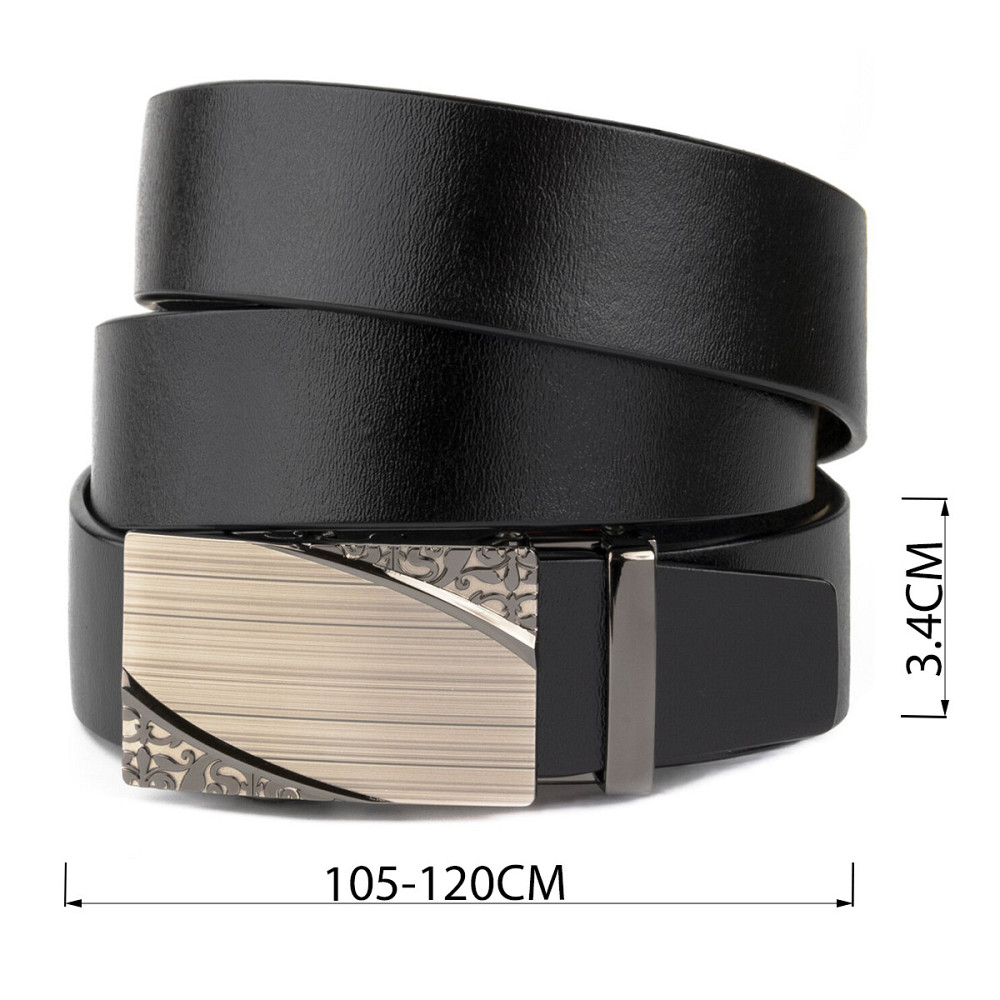 Ремінь з автоматичною пряжкою з візерунком Vintage 20251 Чорний Київ - фото 3