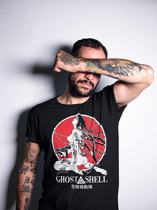 Футболка з аніме принтом Гхост Ін Схелл Мотоко оверсайз (S/M/L) Чорний AnimeJ0094 Дніпро - фото 3