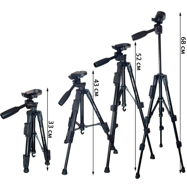 Універсальний штатив NeePho NP-3160S не знімний майданчик + тримач + пульт (30-68.5см) Чорний Вінниця - фото 7