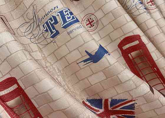 Шторна тканина, фотоштори з різнокольоровим принтом, колекція "Лондон" колір різнокольоровий 914ш Київ