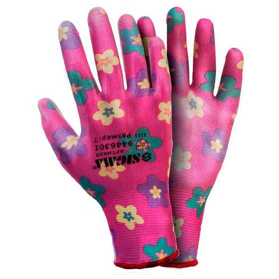 Перчатки с ПУ покрытием (красные, манжет) SIGMA (9446301) Ровно