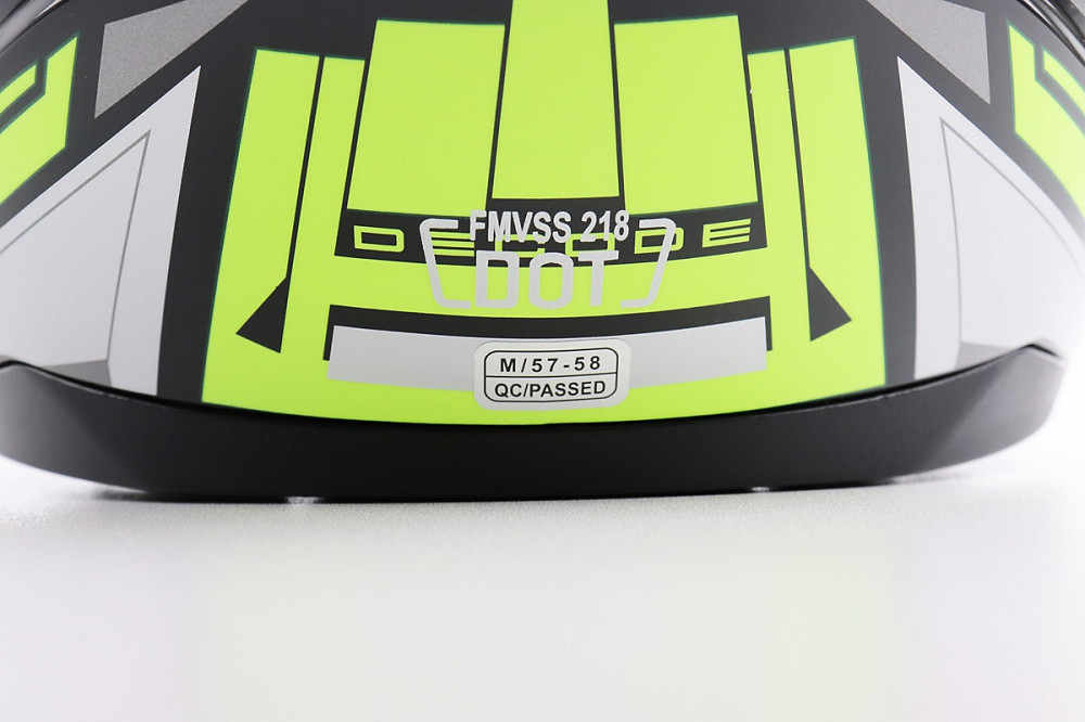 Шолом інтеграл, закритий (сертифікація DOT)+відкидні окуляри BLD-M67 М (57-58см), ЧОРНИЙ/НЕОНОВО-ЗЕЛЕНИЙ Киев - изображение 8