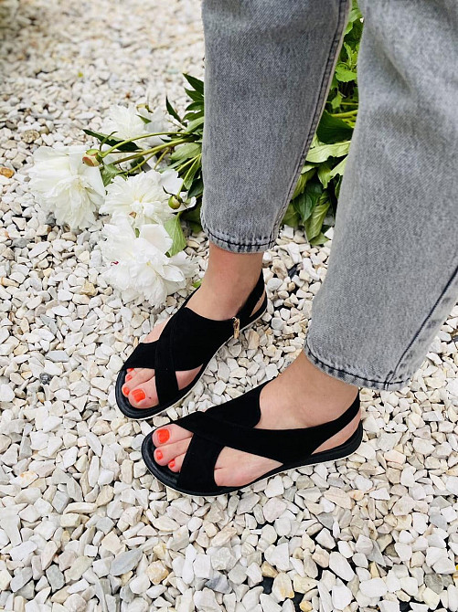 VIKTTORIO Босоніжки жіночі VIKTTORIO Лена чорні (літо, замша натуральна) (3683) Коломыя - изображение 9