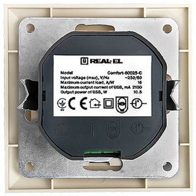 USB розетка REAL-EL Розетка USB (Comfort-60025-C) Винница - изображение 2