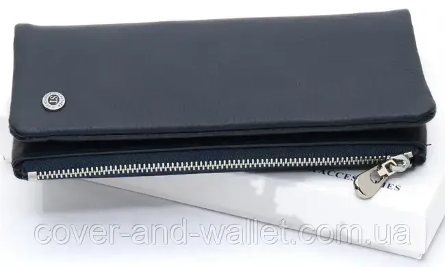 Тонкий пудровий жіночий гаманець купюрник із шкіри ST 009 Київ - фото 5
