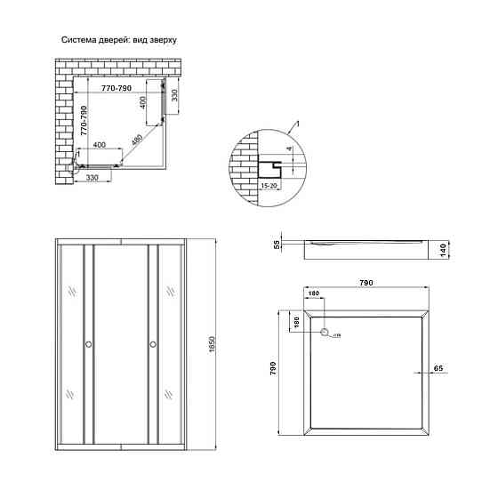 Lidz Wawel SC80x80.SAT.LOW.FR Душевая кабина квадратная, стекло Frost 4 мм + Lidz Душевой поддон KAPIELKA ST80x80х14 Киев