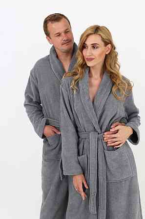 Мужской махровый халат Ideal Textile серый XXL (56860515) Черновцы