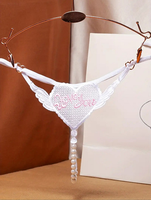 Трусики с бусинками Love you one size белый Киев - изображение 2