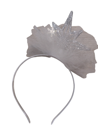 Обруч на новий рік на голову із зіркою one size біло-сріблястий Київ