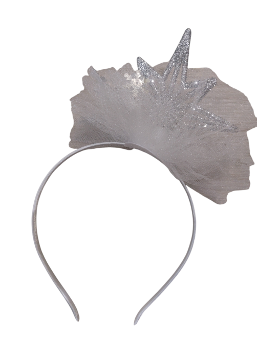 Обруч на новий рік на голову із зіркою one size біло-сріблястий Київ - фото 1