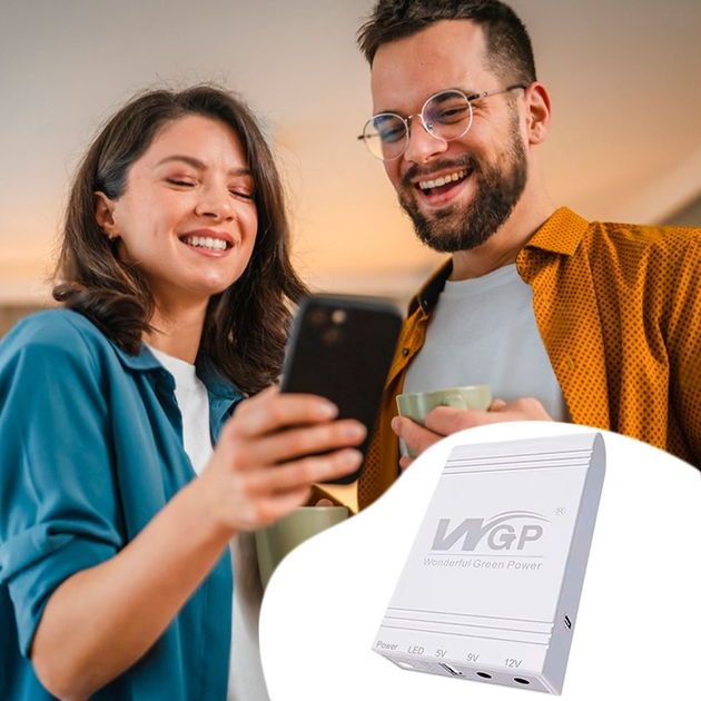 Джерело безперебійного живлення міні UPS WGP ємність 38.48wH 10400mAh (Білий) Вінниця - фото 9
